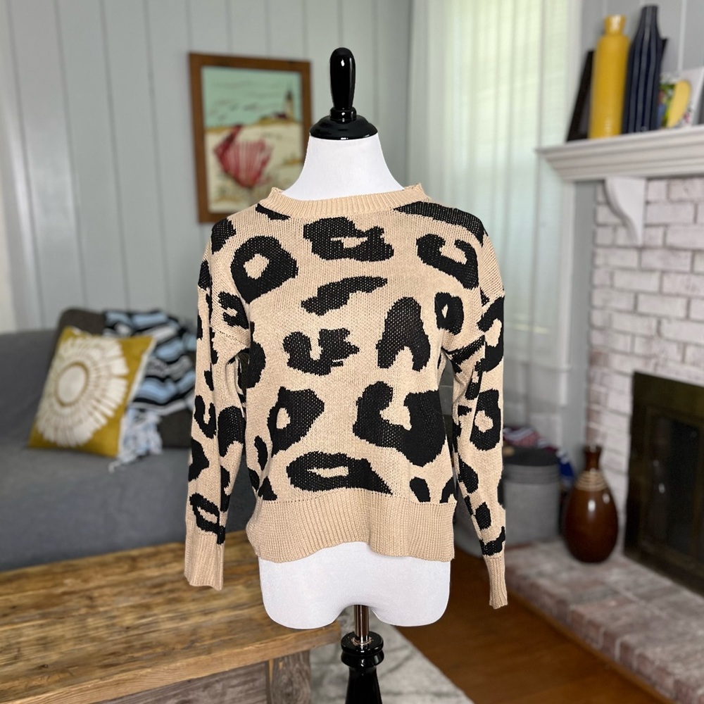 SHEIN leopard print sweater long sleeve